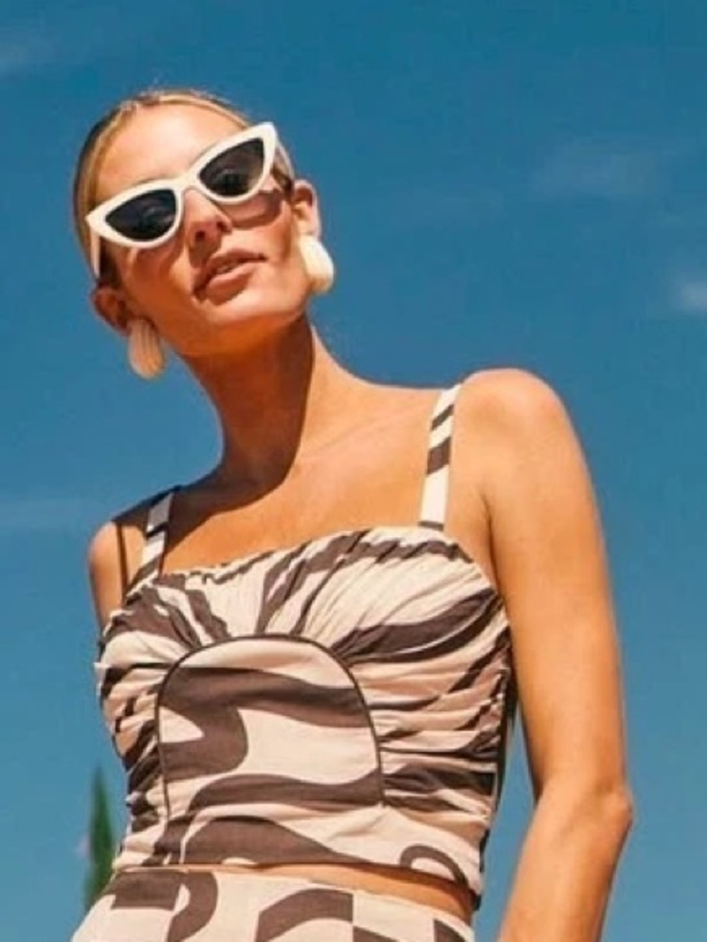 ANTONIO MELANI linen blend Print halter designed by Mary Glenn McElveen size 1